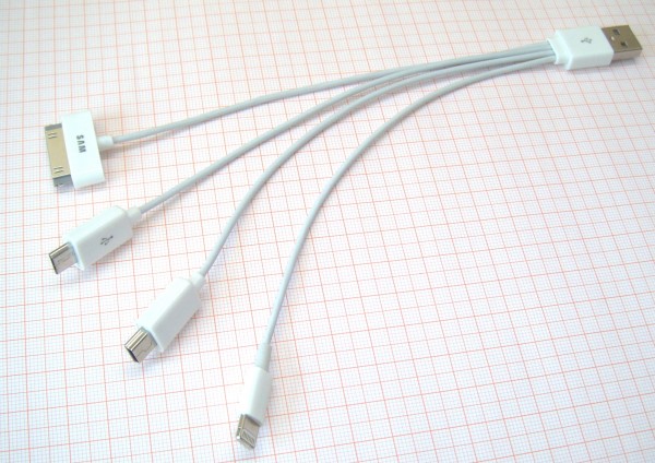 UniUSB 4.0, USB-Adapter-Kabel auf miniUSB, microUSB, iPhones